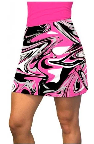 Loudmouth Golf: Women's Active Skort - Pink Marble spandex blend skirt