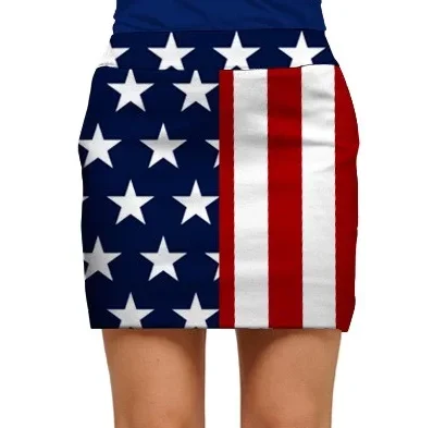 Loudmouth Golf: Women's StretchTech Skort - Stars & Stripes denim skirt classic