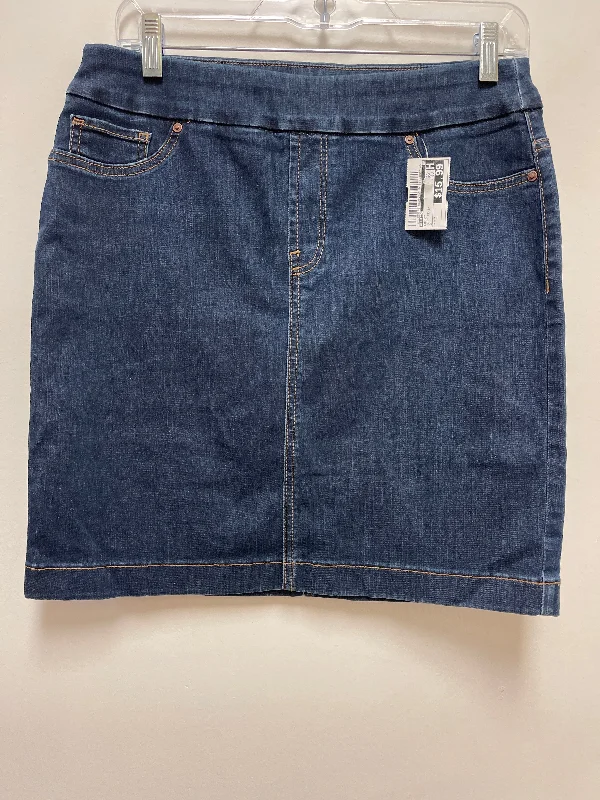 Skort By Chicos In Blue Denim, Size: 2 leather skirt bold