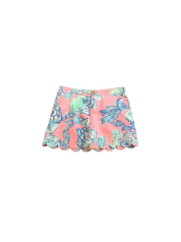 Skort By Lilly Pulitzer In Blue & Pink, Size: 0 breathable skirt fabric