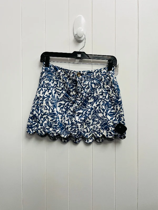 Skort By Lilly Pulitzer In Blue & White, Size: 00 lace skirt intricate