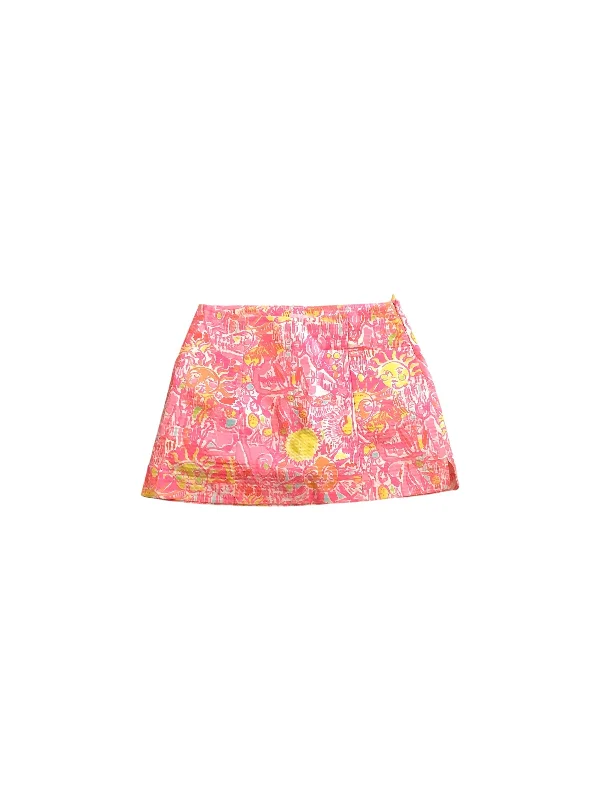 Skort By Lilly Pulitzer In Pink & Yellow, Size: 0 modal blend skirt