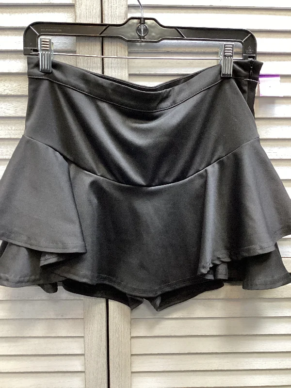 Skort By Shein In Black, Size: L leather skirt bold