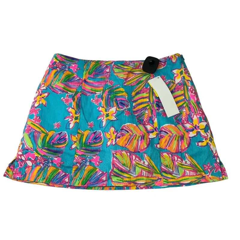 Skort Designer By Lilly Pulitzer In Blue & Pink, Size: S velvet skirt luxury