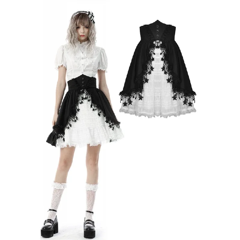 Women's Gothic Lolita Stars Layered High-waisted Puffy Skirt wool skirt thick